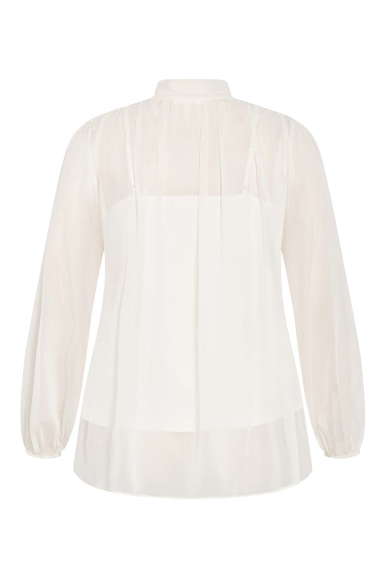 Seline Tie Neck Chiffon Shirt, Alternate, color, CREAM