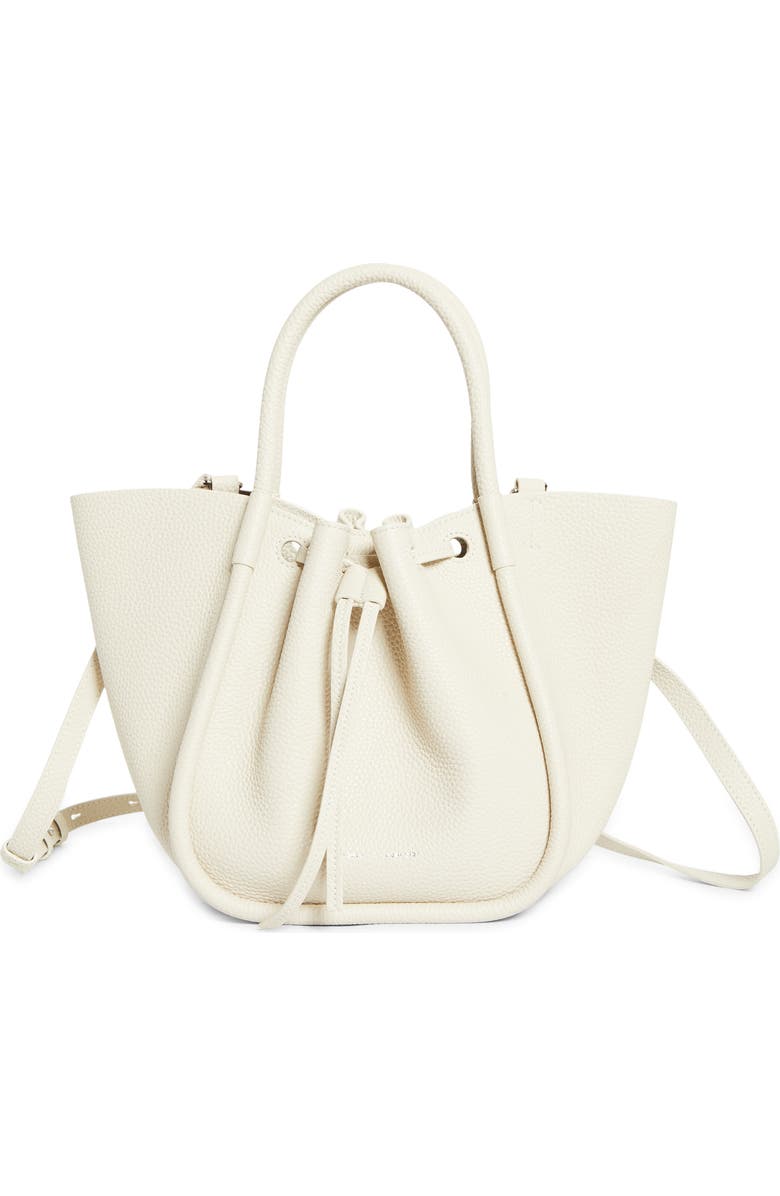 Proenza Schouler Small Ruched Leather Tote, Main, color, Ecru