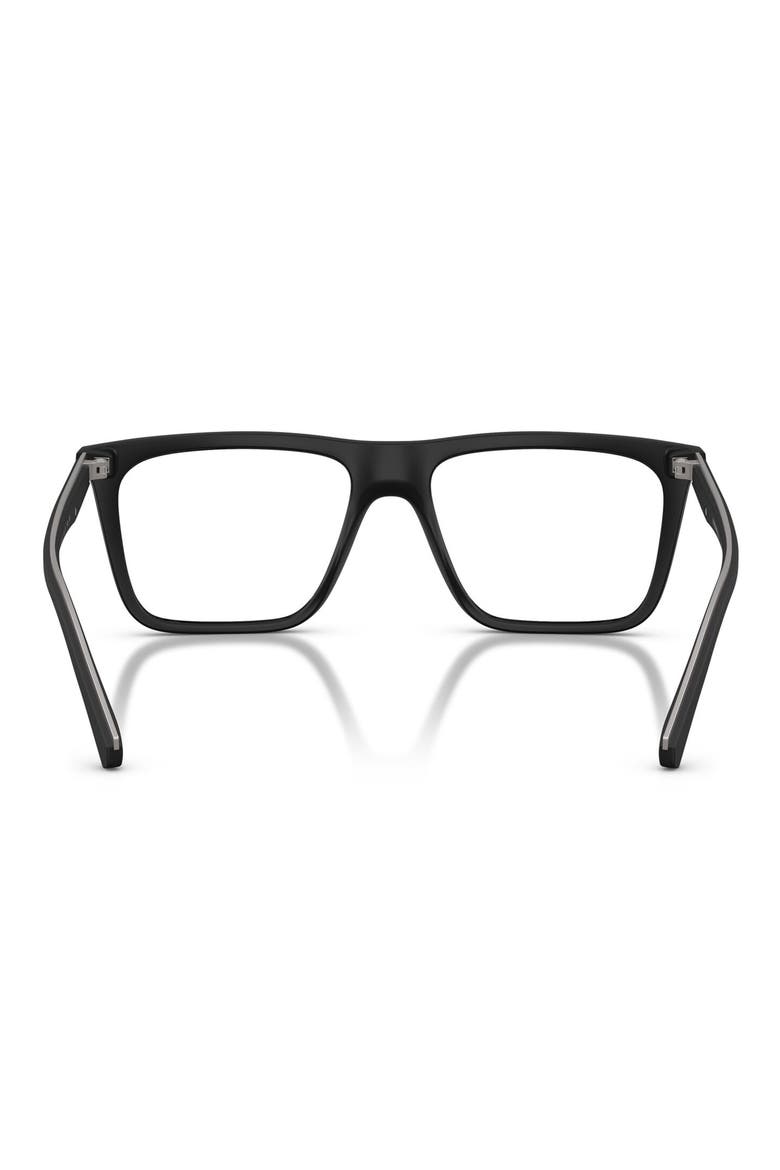 56mm Clip-On Style Square Sunglasses, Alternate, color, MATTE BLACK / CLEAR