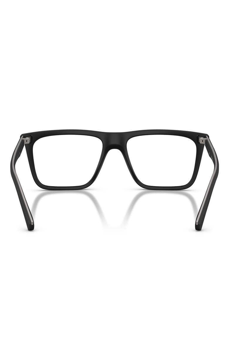 Emporio Armani 56mm Clip-On Style Square Sunglasses, Alternate, color, Matte Black / Clear