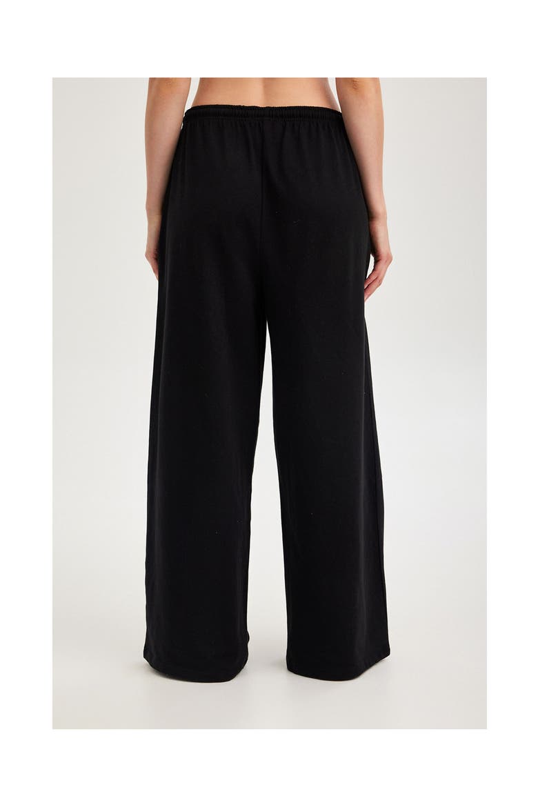 Summer Lounge Cotton Wide Leg Pant, Alternate, color, Black