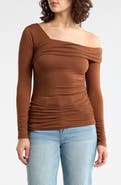 Elodie One Shoulder Long Sleeve Ruched Top