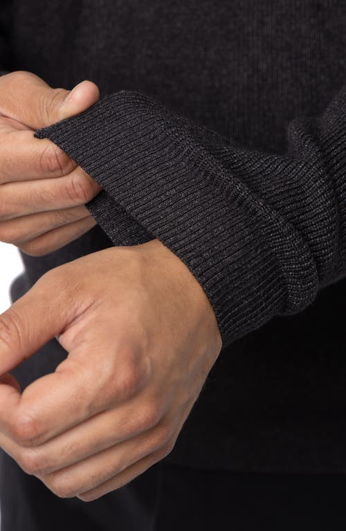 Spring + Mercer Ribbed Crewneck Sweater In Heather Charcoal