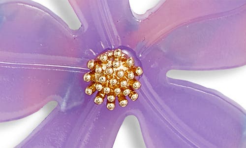 Vidakush Orchid Drop Earrings In Gold/purple