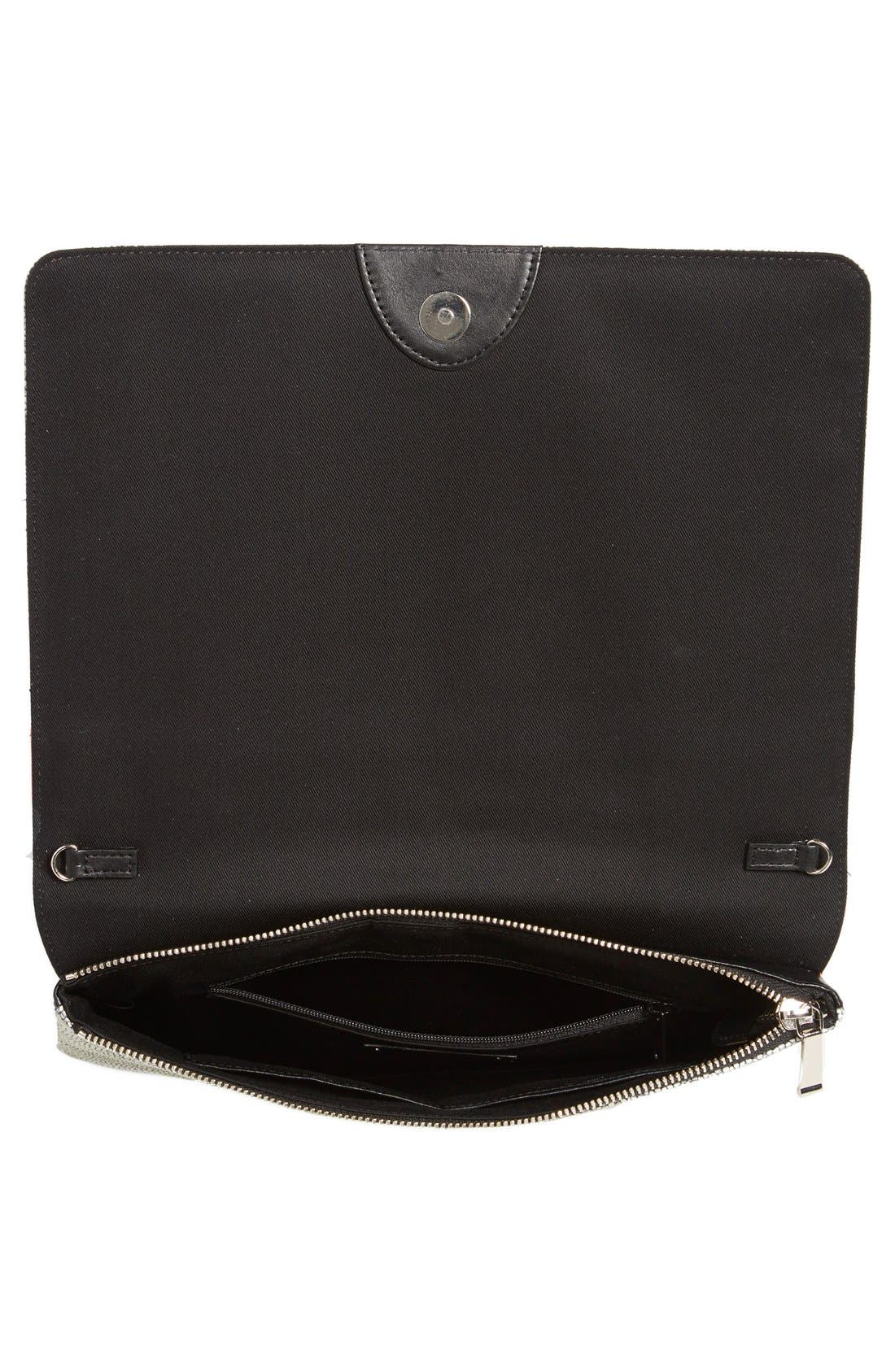 'Grab & Go' Leather Clutch, Alternate, color, RAY/ ORANGE