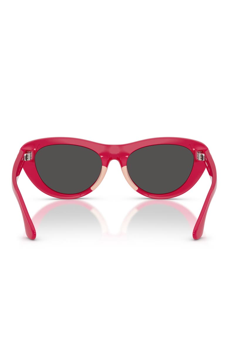 Kids' 49mm Small Cat Eye Sunglasses, Alternate, color, FUCHSIA / DARK GREY
