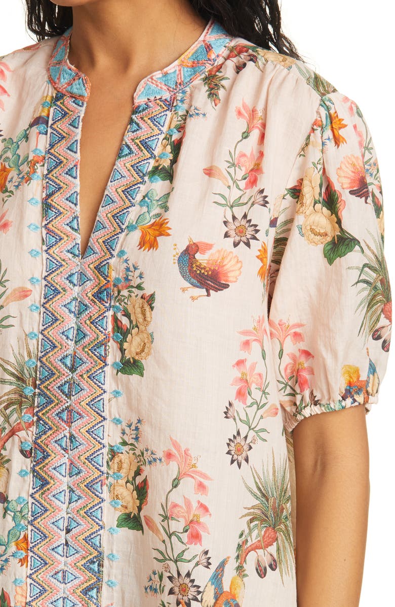 Johnny Was Caspian Floral Print Tunic Top, Alternate, color, 