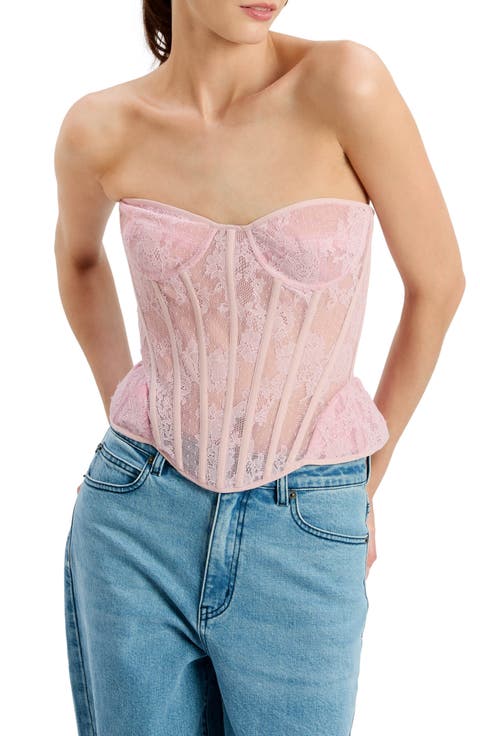 Cristo Strapless Lace Bustier