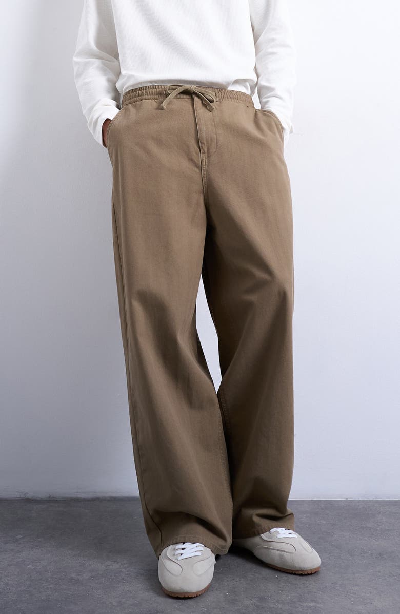 Topman Herringbone Pants, Main, color, Khaki