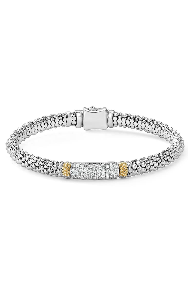 Caviar Lux Diamond Caviar Bracelet, Main, color, SILVER
