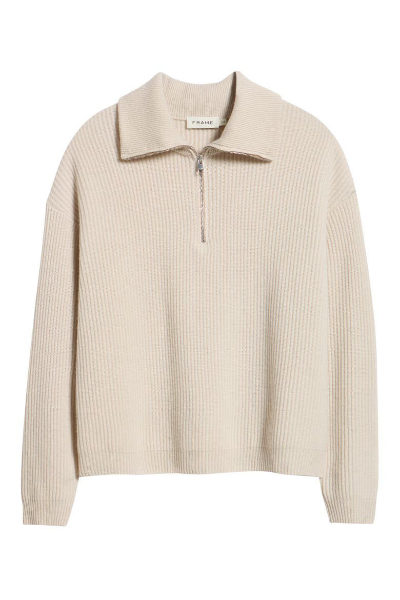 Quarter Zip Wool & Cashmere Sweater, Main, color, CREAM