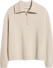 FRAME Quarter Zip Wool & Cashmere Sweater