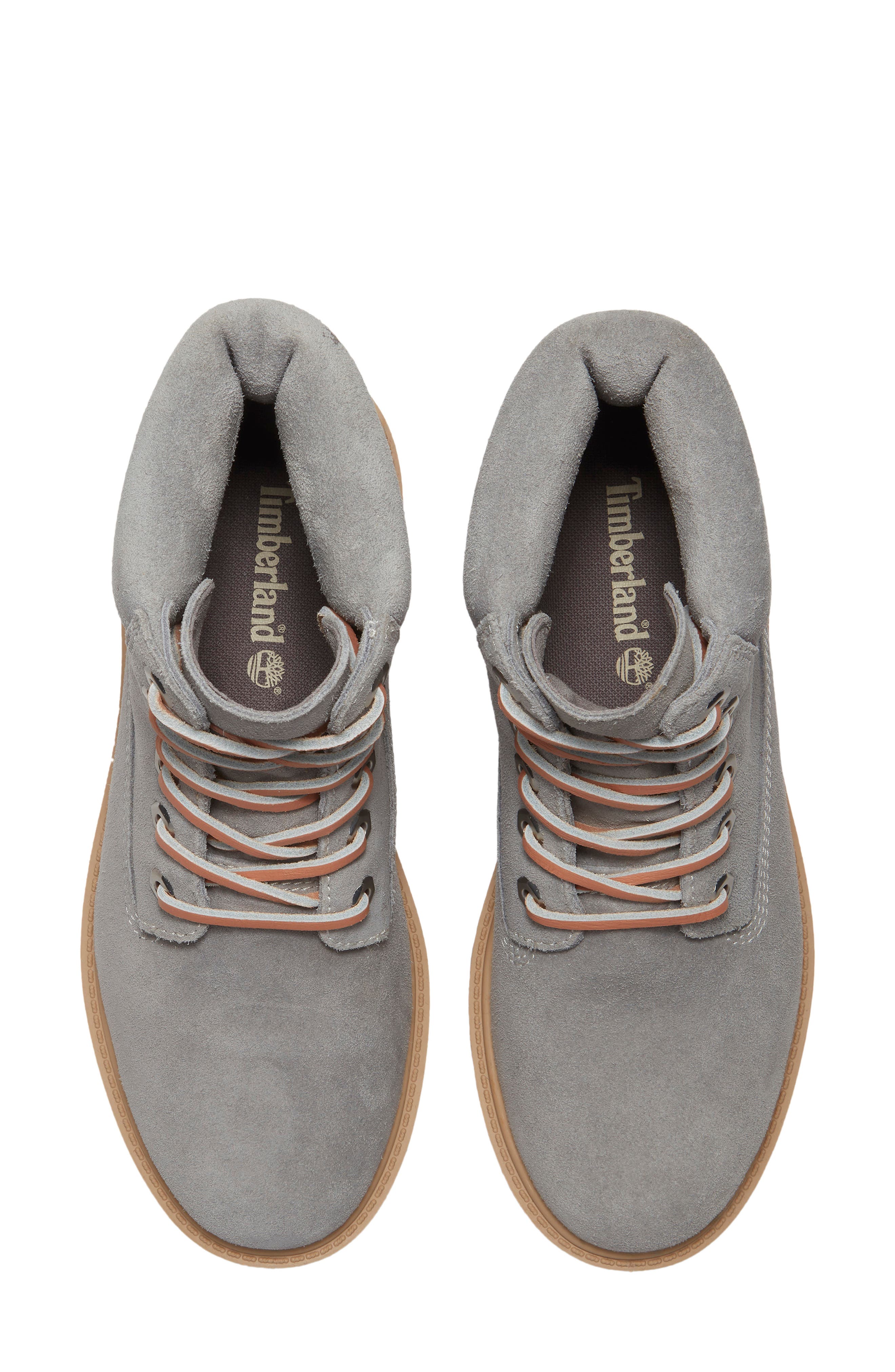 Premium 6-Inch Lace-Up Boot, Alternate, color, MEDIUM GREY SUEDE