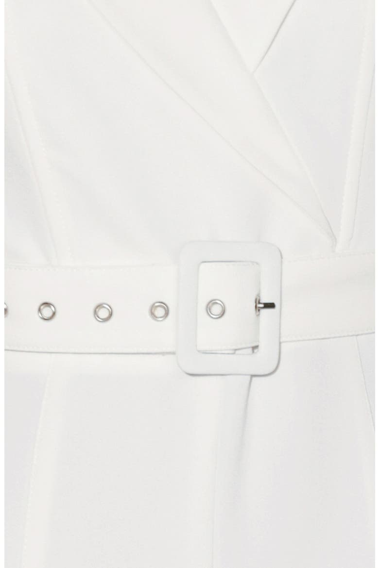 Solid Belted Wide Leg Jumpsuit, Alternate, color, WHITE