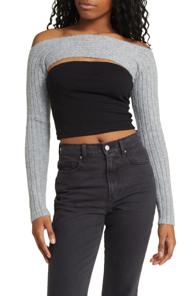 BDG Urban Outfitters Cozy Rib Shrug, Main, color,