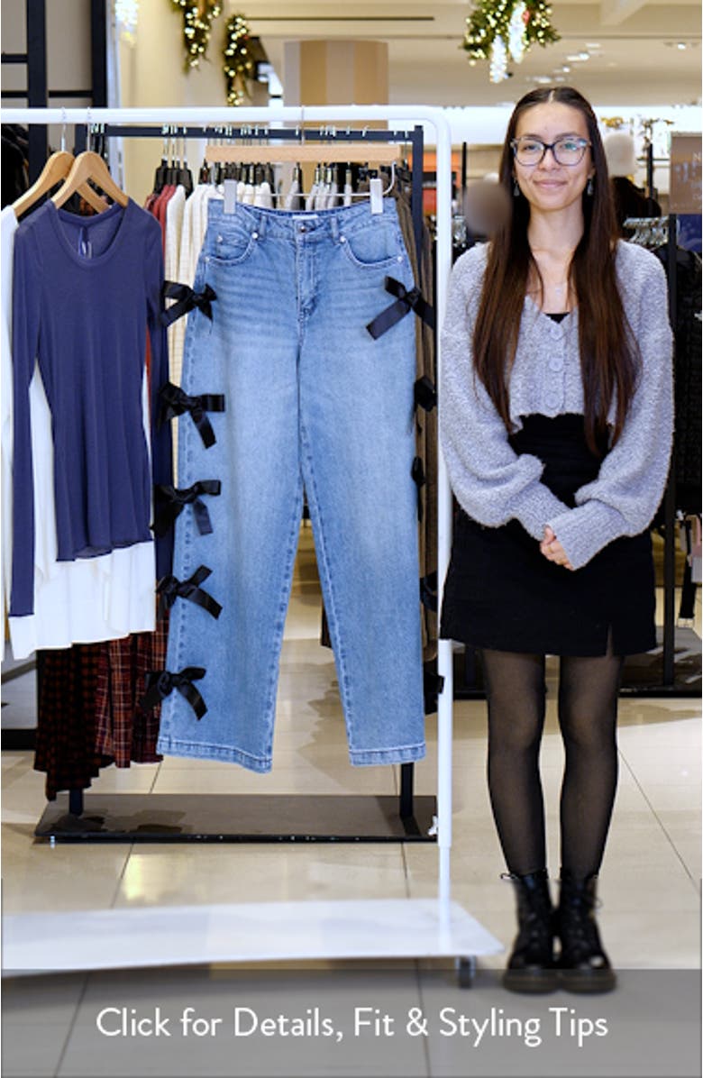 Bow Detail High Waist Jeans, sales video thumbnail