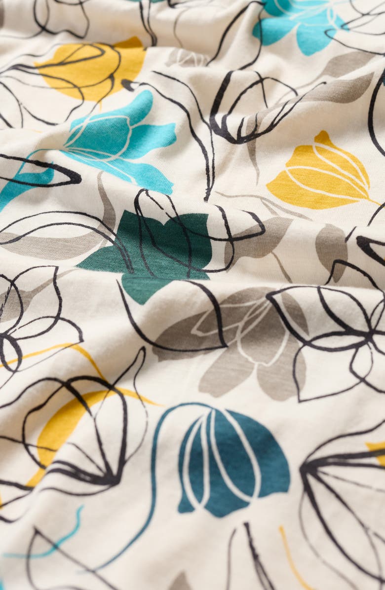 Seasalt Cornwall Appletree Keyhole T-Shirt, Alternate, color, Linear Shadows Chalk