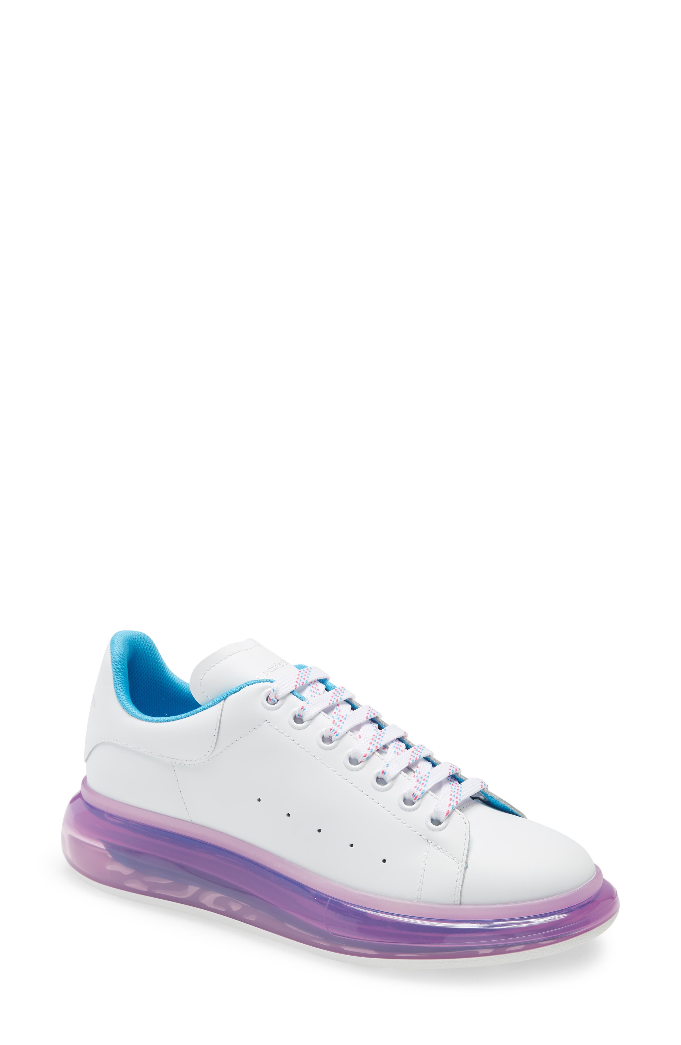 Oversized Clear Sole Sneaker, Main, color, WHITE/ BLUE/ PINK