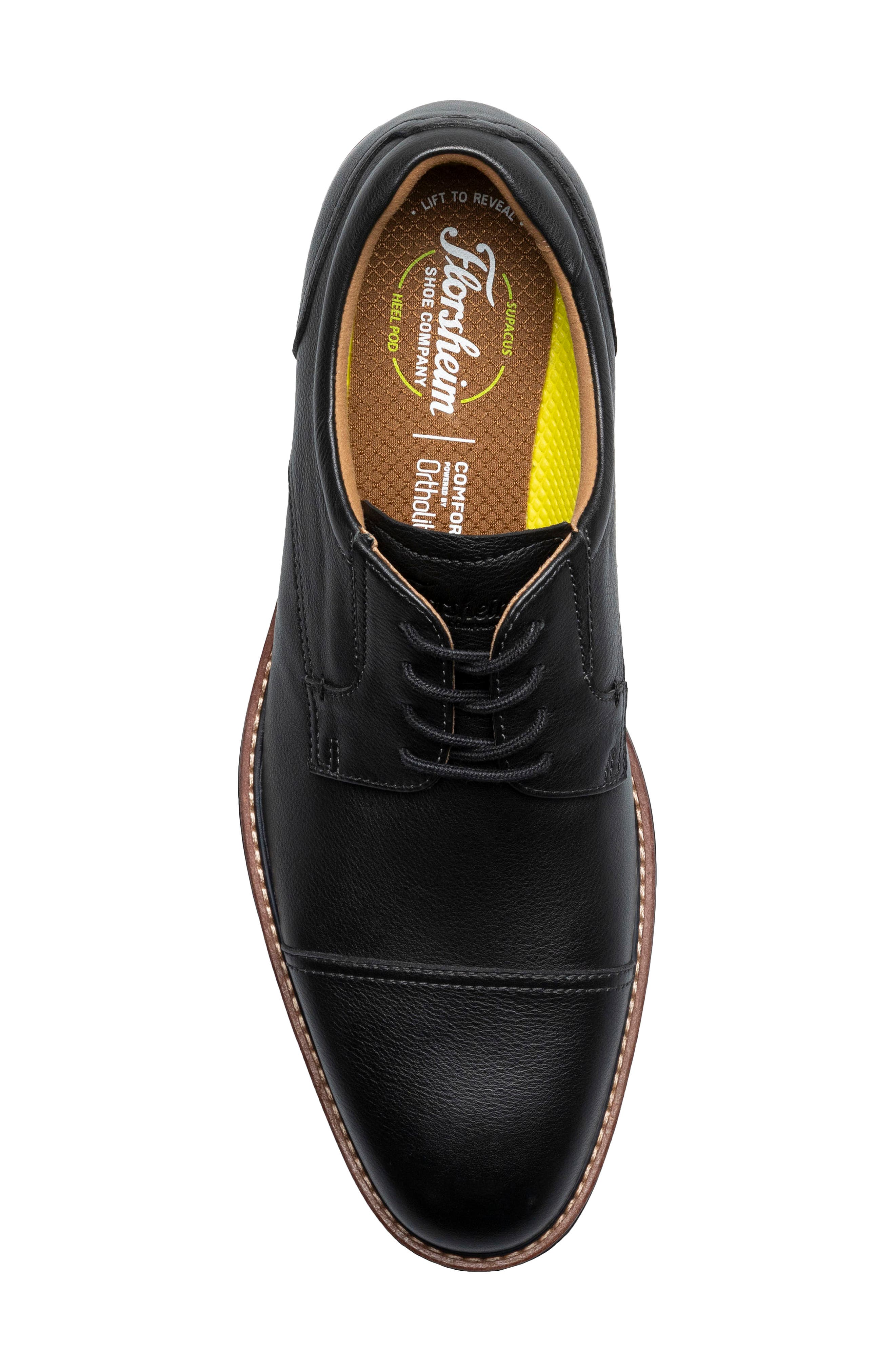 Florsheim Traveler Cap Toe Derby, Alternate, color, Black