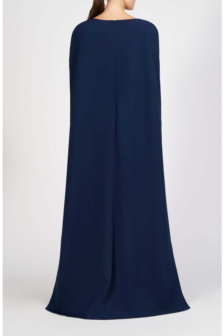 Alexandria Cape Sleeve Gown, Alternate, color, DARK MIDNIGHT
