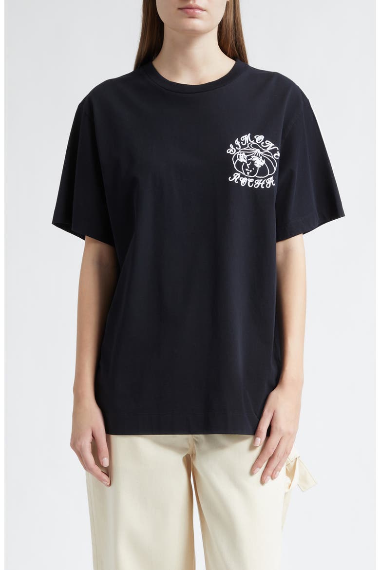 Dim Sum Logo Print T-Shirt, Main, color, BLACK/ WHITE