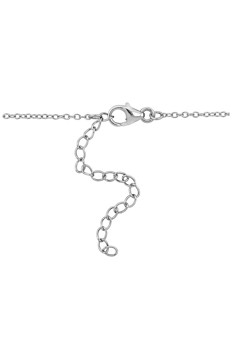 Black Spinel & White Topaz Elephant Pendant Necklace, Alternate, color, BLACK