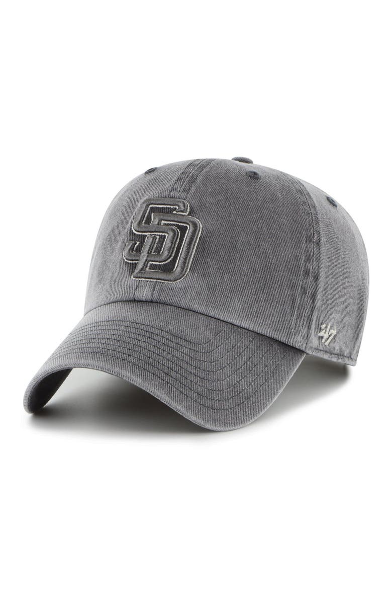 Men's '47 Charcoal San Diego Padres Pigment Clean Up Adjustable Hat, Main, color, Charcoal