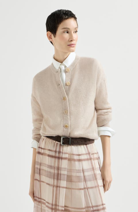 Sparkling mohair and wool cardigan