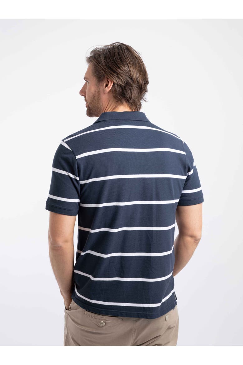 Fabian Striped Pique Polo Shirt, Alternate, color, Navy