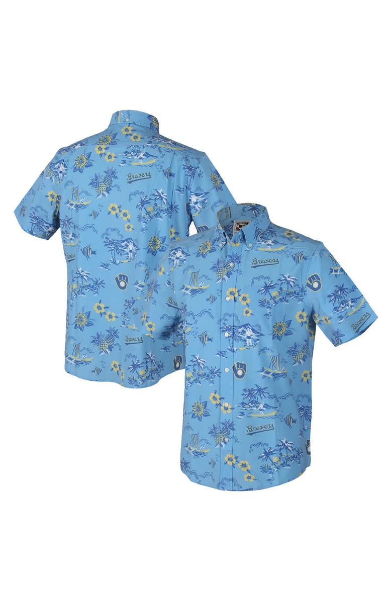 Reyn Spooner Men's Reyn Spooner Light Blue Milwaukee Brewers Kekai Button-Down Shirt, Alternate, color, 