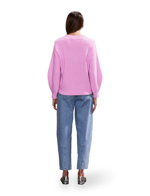 Ro&zo Long Sleeve V-neck Knit Sweater In Light Pink