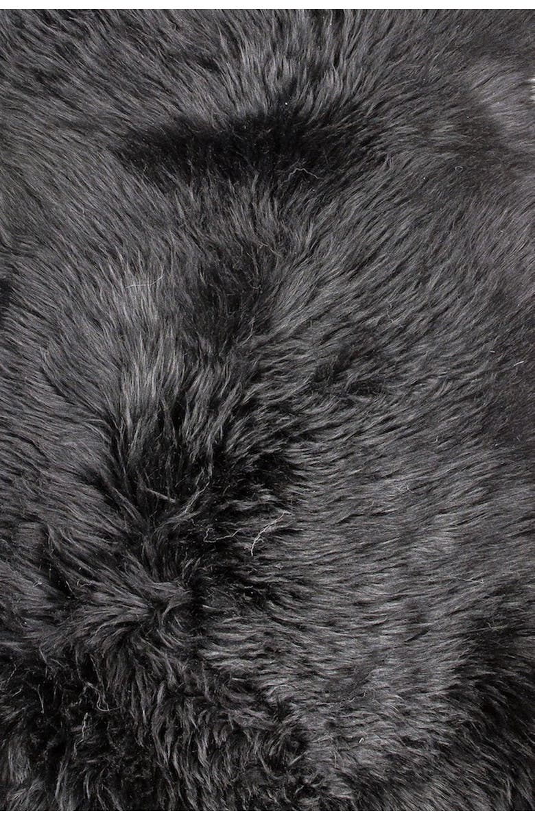 NATURAL Milan Genuine Sheepskin Shearling Throw 24" x 36" - Black, Alternate, color, Black