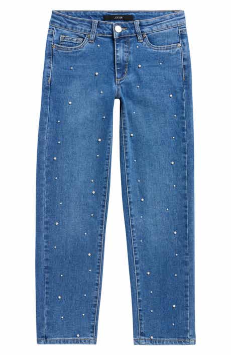 Joe's Kids' Sadie Faux Pearl Straight Leg Jeans