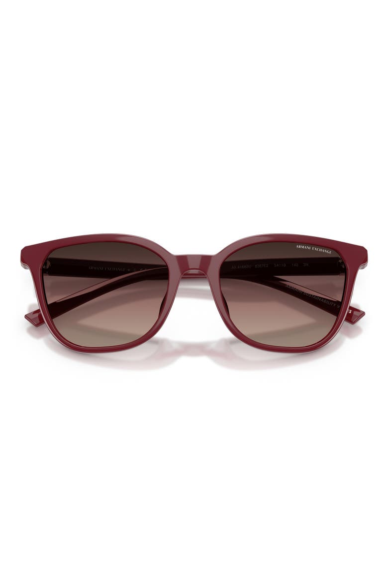 54mm Cat Eye Sunglasses, Alternate, color, BORDEAUX / BROWN GRADIENT
