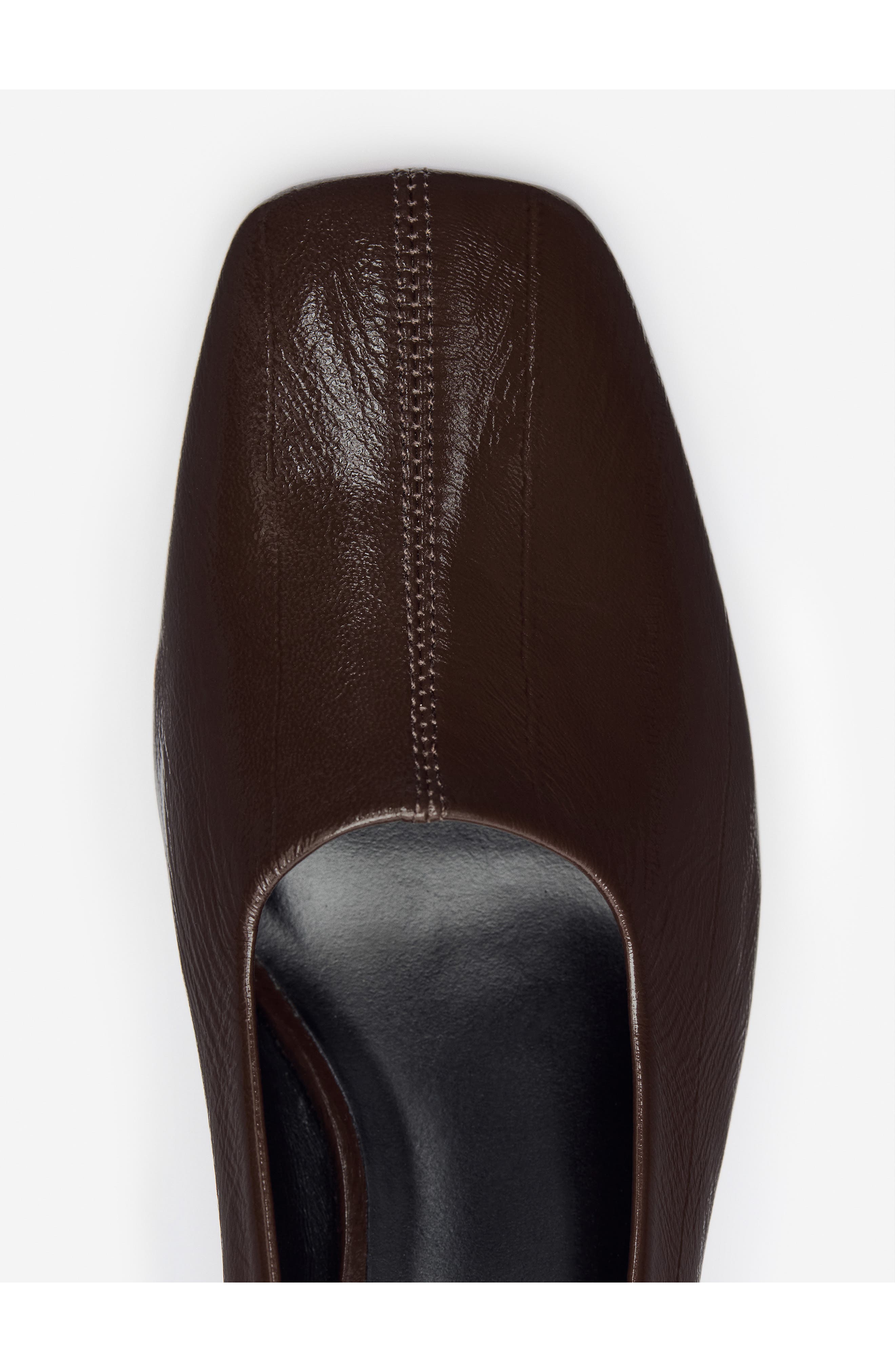 Reformation Inez Square Toe Pump, Alternate, color, Espresso Eel