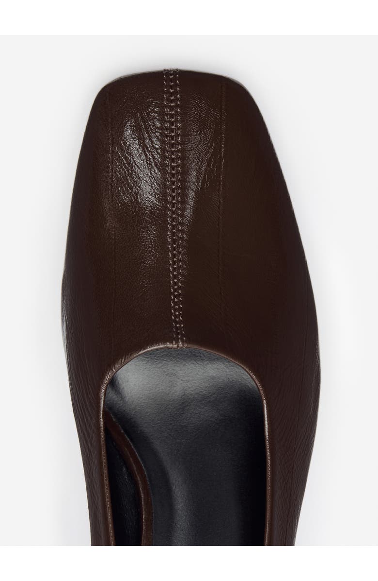 Reformation Inez Square Toe Pump, Alternate, color, Espresso Eel