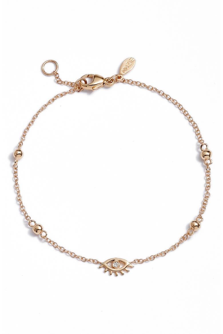 Lash Evil Eye Bracelet, Main, color, GOLD/ DIAMOND