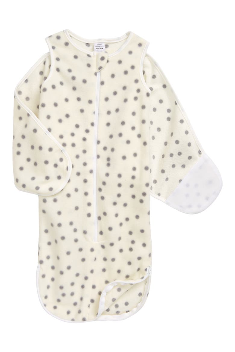Print Wearable Wrap Blanket, Alternate, color, IVORY EGRET SCATTERED DOT