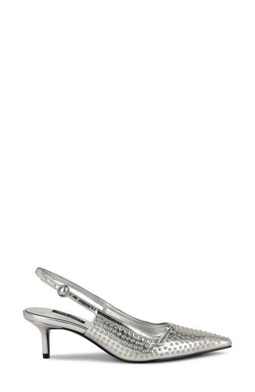 Nine West Ashlea Slingback Pointed Toe Pump In Gray