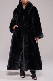 AZALEA WANG Josefina Faux Fur Trench Coat