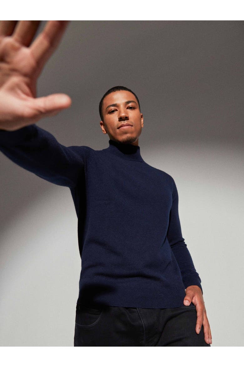 Essential Turtleneck Cashmere Sweater, Alternate, color, navy