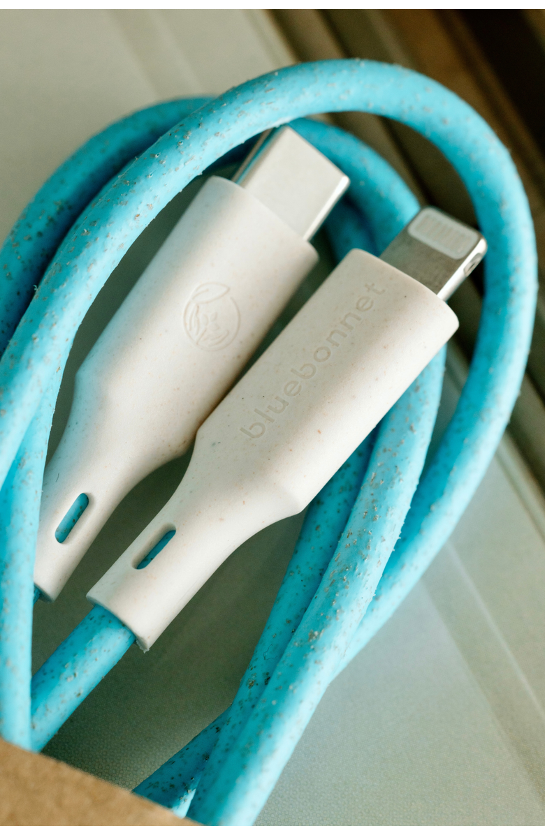 Bluebonnet The Companion USB-C to Lightning 4FT Charging Cable, Alternate, color, Blue