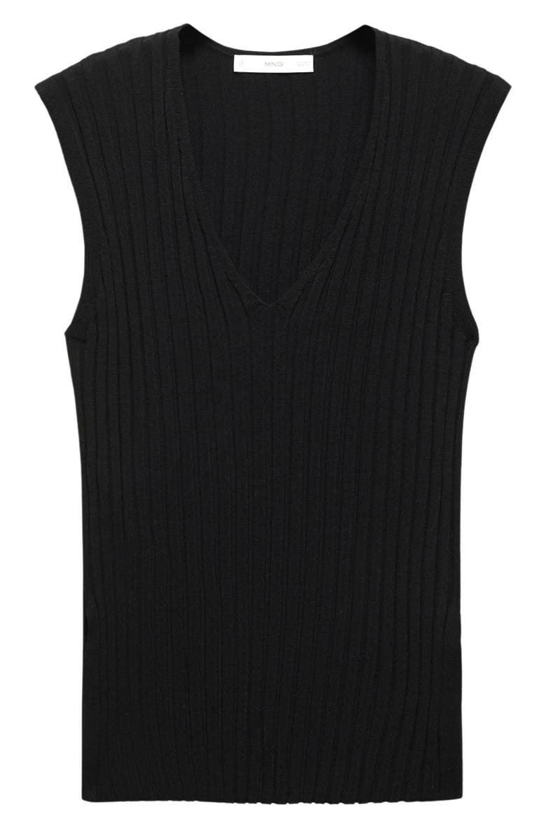 MANGO Rib Sweater Tank, Alternate, color, Black