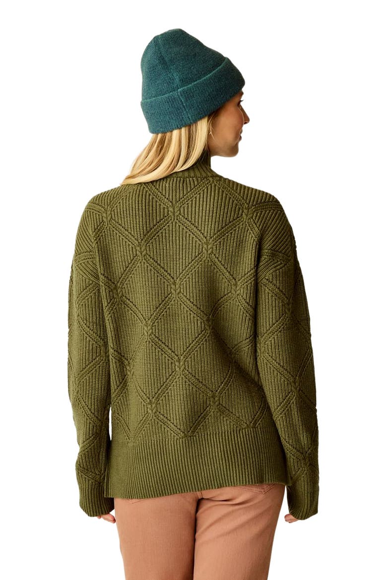 Woodward Allover Sweater, Alternate, color, Fir Heather