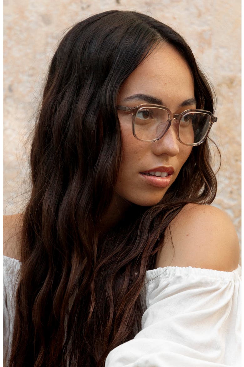 Hau Oli 53mm Low Bridge Square Optical Glasses, Alternate, color, SHELL / CLEAR LENSES