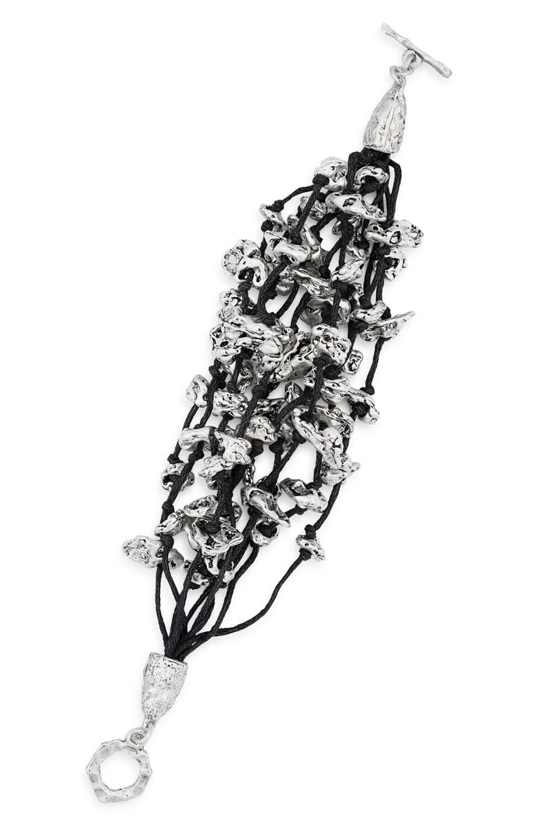 Karine Sultan Corals Bracelet, Main, color, Silver