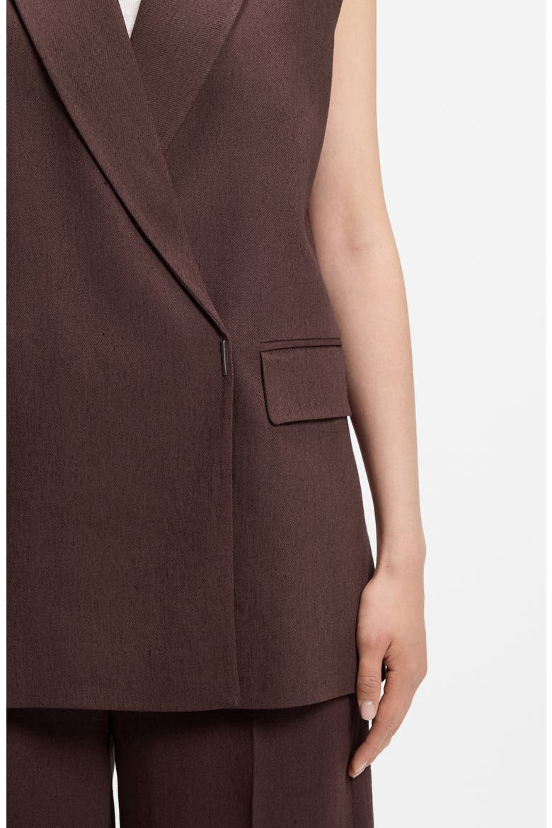 Jankania Linen Blend Vest, Alternate, color, MOCHA
