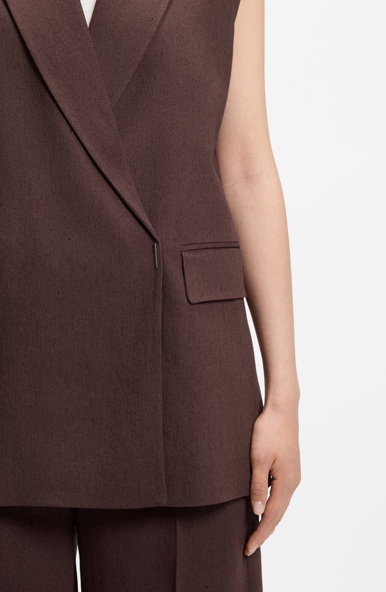 BOSS Jankania Linen Blend Vest, Alternate, color, Mocha