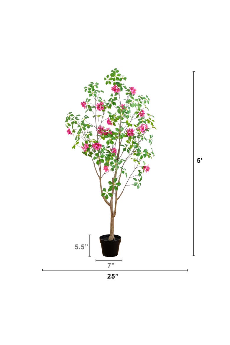 5-ft Artificial Dogwood Tree with Real Touch Leaves, Alternate, color, Green/Pink