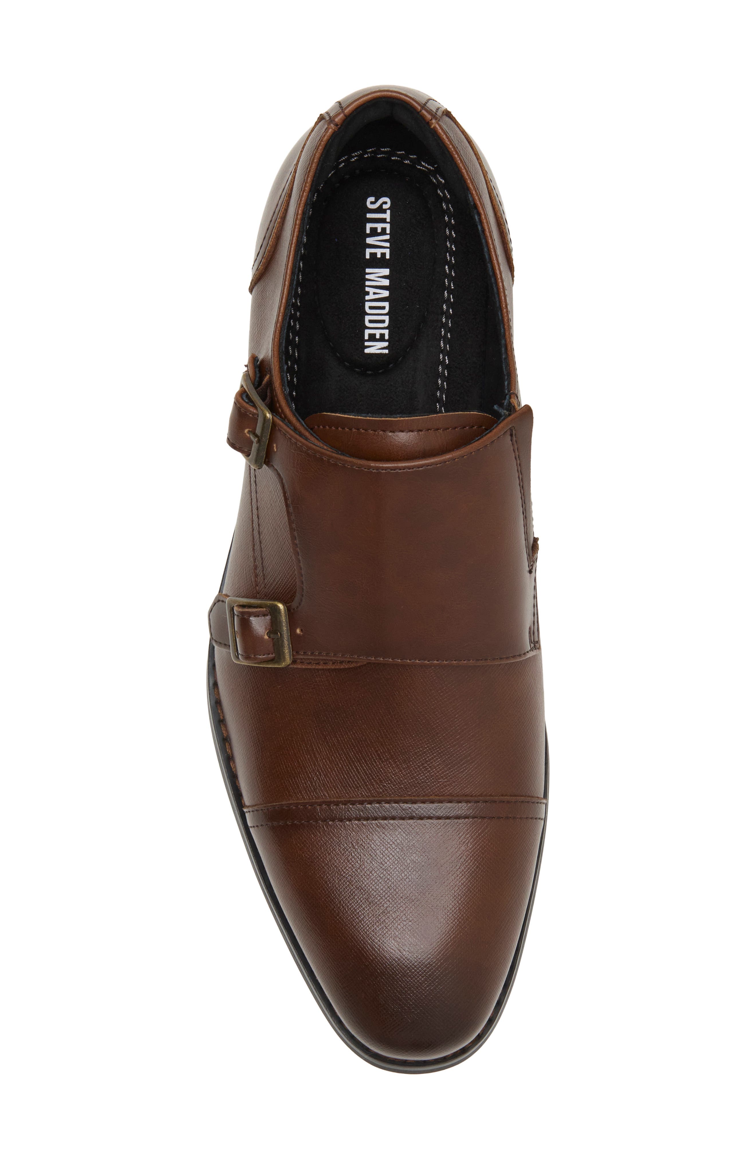 Savey Double Monk Strap Shoe, Alternate, color, BROWN